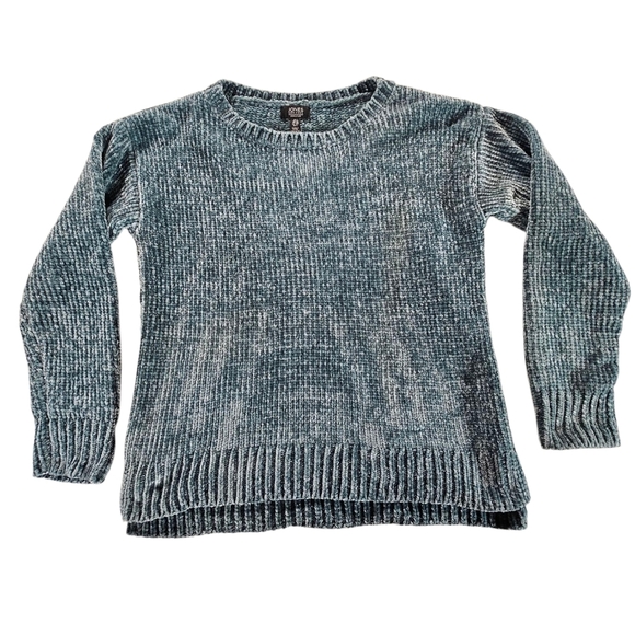 Jones New York Blue Crew Neck Sweater with Ribbed Knit - Picture 1 of 6